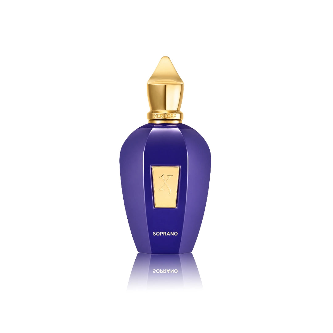 Xerjoff Soprano Eau de Parfum 100 ml Flakon auf weißem Hintergrund
