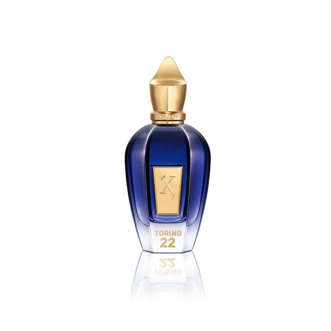 Xerjoff Torino 22 Eau de Parfum 50 ml Flakon auf weißem Hintergrund