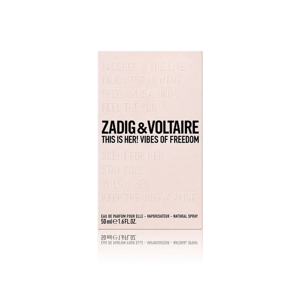 Zadig & Voltaire This Is Her! Vibes of Freedom Eau de Parfum 50 ml Originalverpackung auf weißem Hintergrund