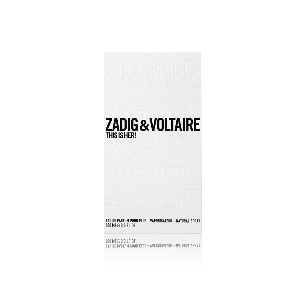 Zadig & Voltaire This Is Her! Eau de Parfum 100 ml Originalverpackung auf weißem Hintergrund