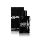 Zadig & Voltaire This Is Him! Eau de Toilette 50 ml Flakon mit Originalverpackung auf weißem Hintergrund