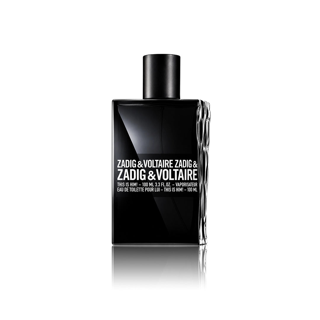 Zadig & Voltaire This Is Him! Eau de Toilette 100 ml Flakon auf weißem Hintergrund