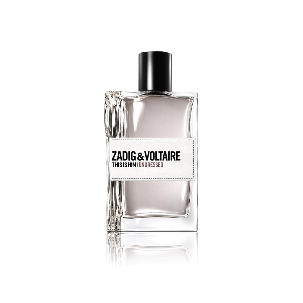 Zadig & Voltaire This Is Him! Undressed Eau de Toilette 100 ml Flakon auf weißem Hintergrund