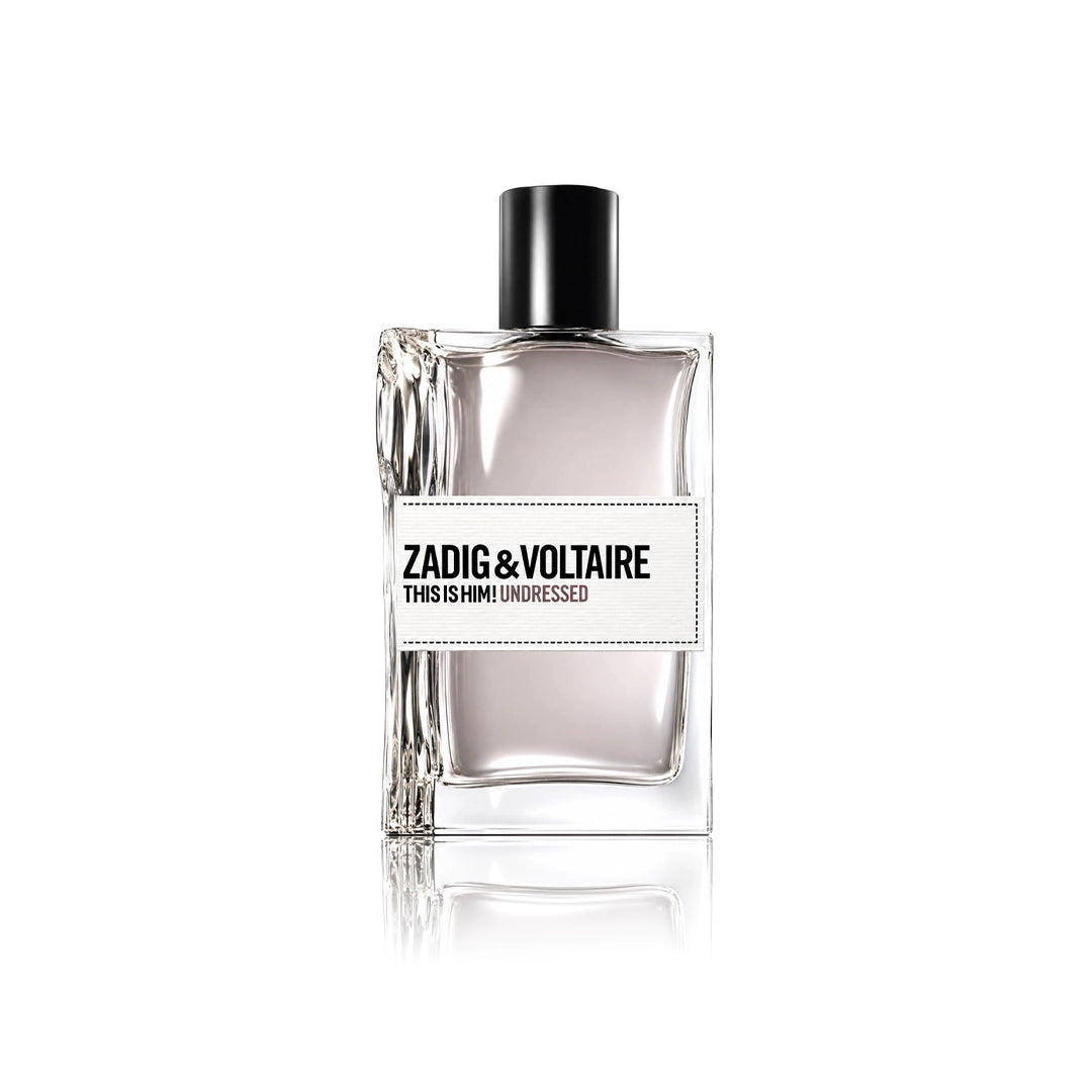 Zadig & Voltaire This Is Him! Undressed Eau de Toilette 100 ml Flakon auf weißem Hintergrund