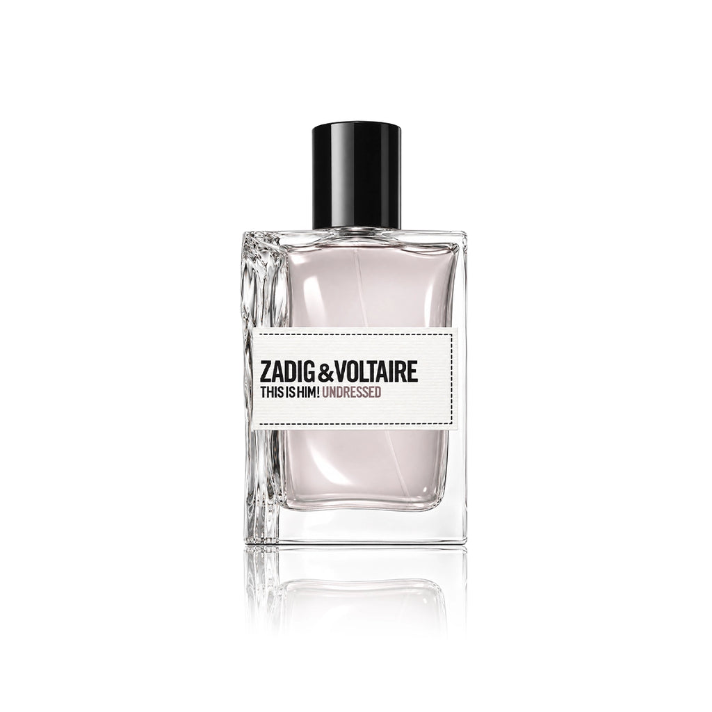 Zadig & Voltaire This Is Him! Undressed Eau de Toilette 50 ml Flakon auf weißem Hintergrund