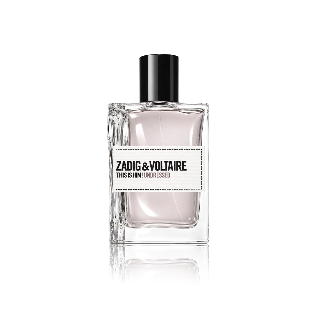 Zadig & Voltaire This Is Him! Undressed Eau de Toilette 50 ml Flakon auf weißem Hintergrund