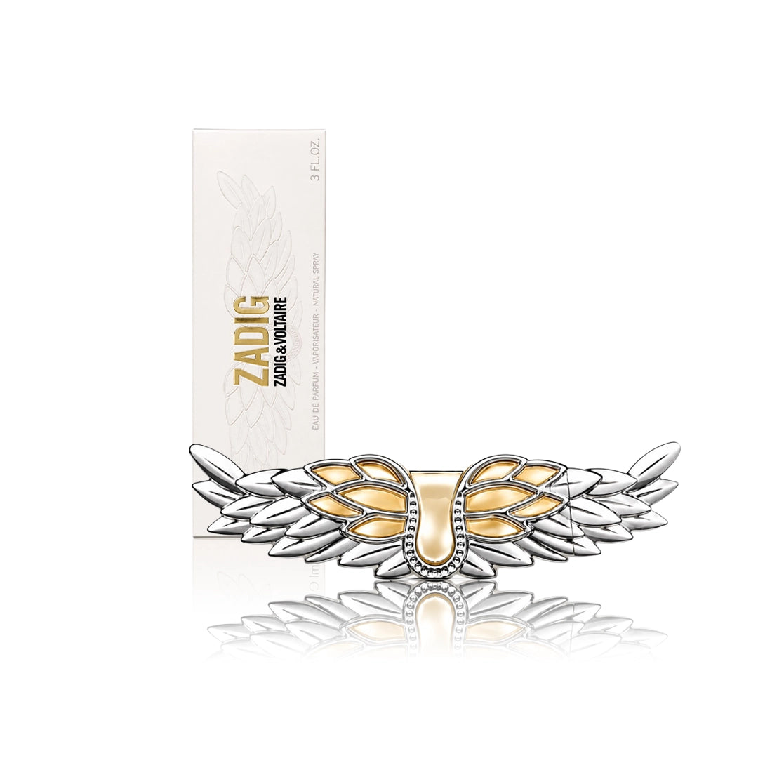 Zadig & Voltaire ZADIG Eau de Parfum 90 ml Flakon mit Originalverpackung auf weißem Hintergrund