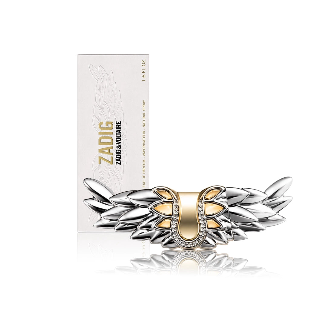 Zadig & Voltaire ZADIG Eau de Parfum 50 ml Flakon mit Originalverpackung auf weißem Hintergrund